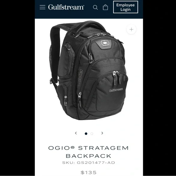 Gulfstream branded OGIO Black Stratagem Backpack - Picture 4 of 10